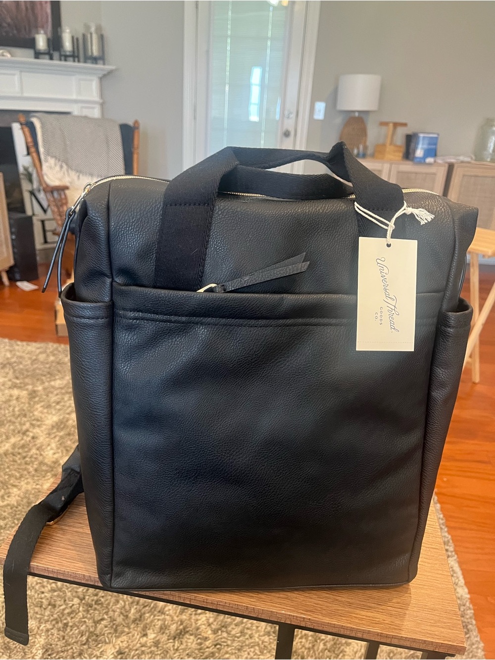 Universal Thread Black Pebble Backpack with Top Handles